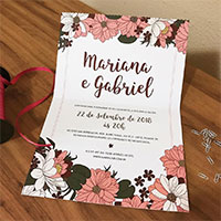 Convite de Casamento romântico - Flores de Primavera