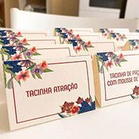 Identidade visual e papelaria para casamento - Plaquinhas de Identificação